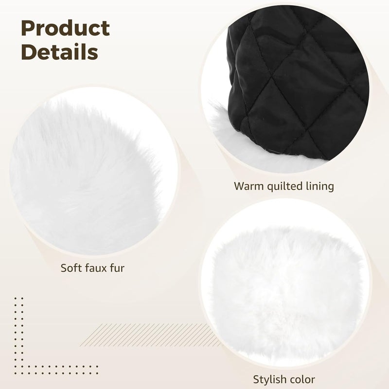 Homaisson Women's Winter Cossack Hat, Faux Fur Hat for Winter, Fur Bucket Hats for Women, Head Circumference: 21.3-22.8 in - Image 3